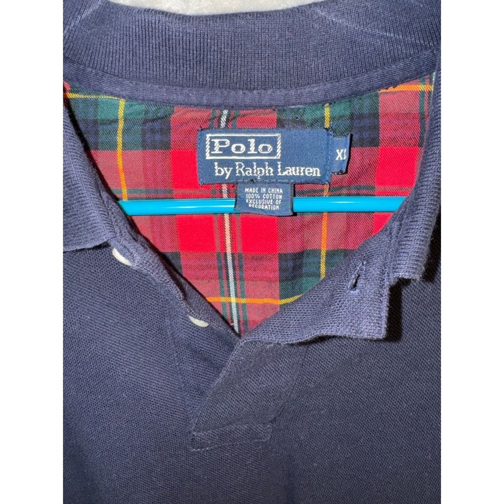 Polo Ralph Lauren Men's XL blue Long Sleeve Polo Shirt Embroidered Red Pony